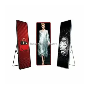 P1.8 P1.9 P2 P2.5 P3 P4 P5 Floor Stand Portable LED Display Screen Poster LED Digital Display Poster Wifi Control