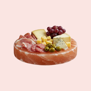 1.5KG Circle Pink Salt Cooking <b>Plate</b> Carved Slab Stone for BBQ Grill for <b>Meat</b> Fish Chicken Hotels Restaurants - Product Image 2