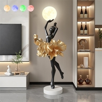 LUYI - Grande sculpture moderne de danseuse de ballet, style Art déco italien, lampe sur pied, ornement créatif en résine, décoration pour hall d'hôtel et salon