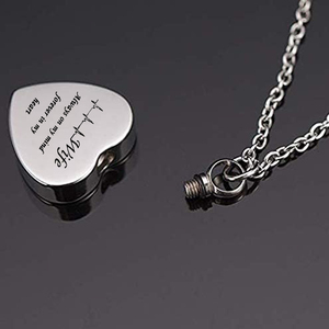 Collana ali urna in acciaio inox ricordo di cristallo ciondolo gioielli commemorativi per l'amato per sempre nel mio cuore - Product Image 3