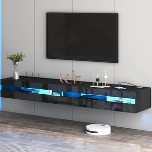 Mesa de consola de televisión flotante, gabinete multimedia, Unidad de centro de entretenimiento, soporte de TV, mesa de madera - Product Image 6