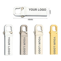 Nueva Memoria USB 3.0 con Gancho Metálico, Precio de Fábrica, Personalización de Logotipo Gratuita, Resistente al Agua y a Golpes, Portátil, 128MB-256GB