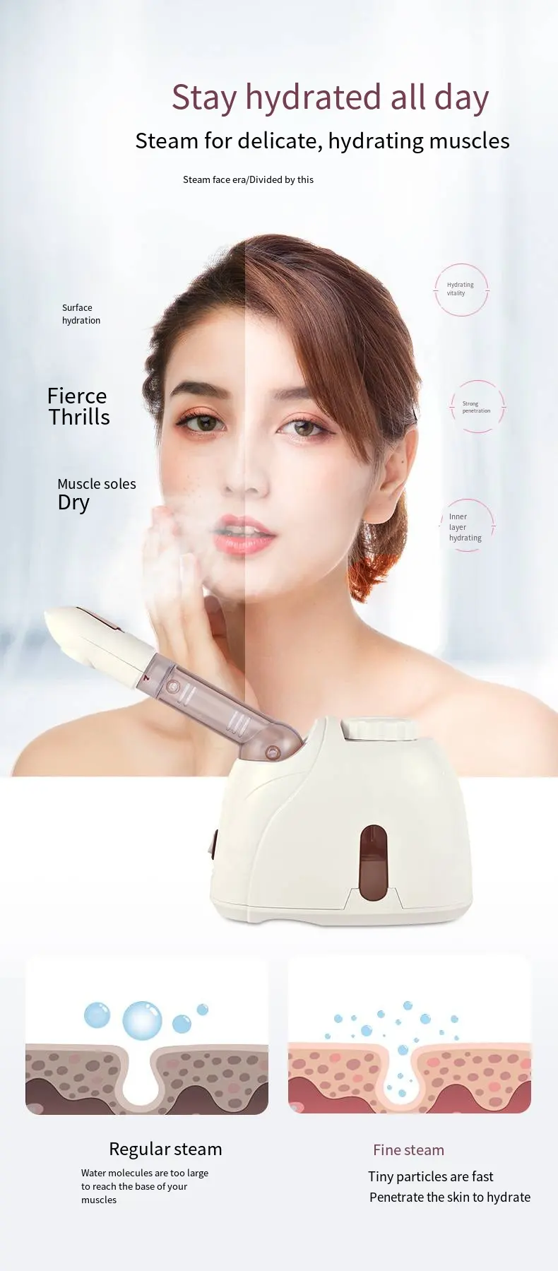 Suficiente stock Nano Facial vapor caliente medicina herbal china rociador profesional aromaterapia Facial Spa cara vapor eléctrico