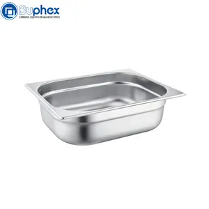 Buphex High Standard Acier inoxydable 201 EU style 1/2 GN Pan Gastronorm Food Container GN Pan For Buffet Catering Equipment