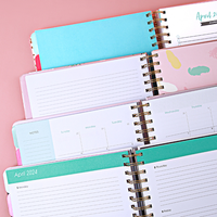 Agenda hebdomadaire A5 personnalisé avec couverture rigide et dorure, planificateur 2025-2026, carnet à spirales avec pages de séparation colorées