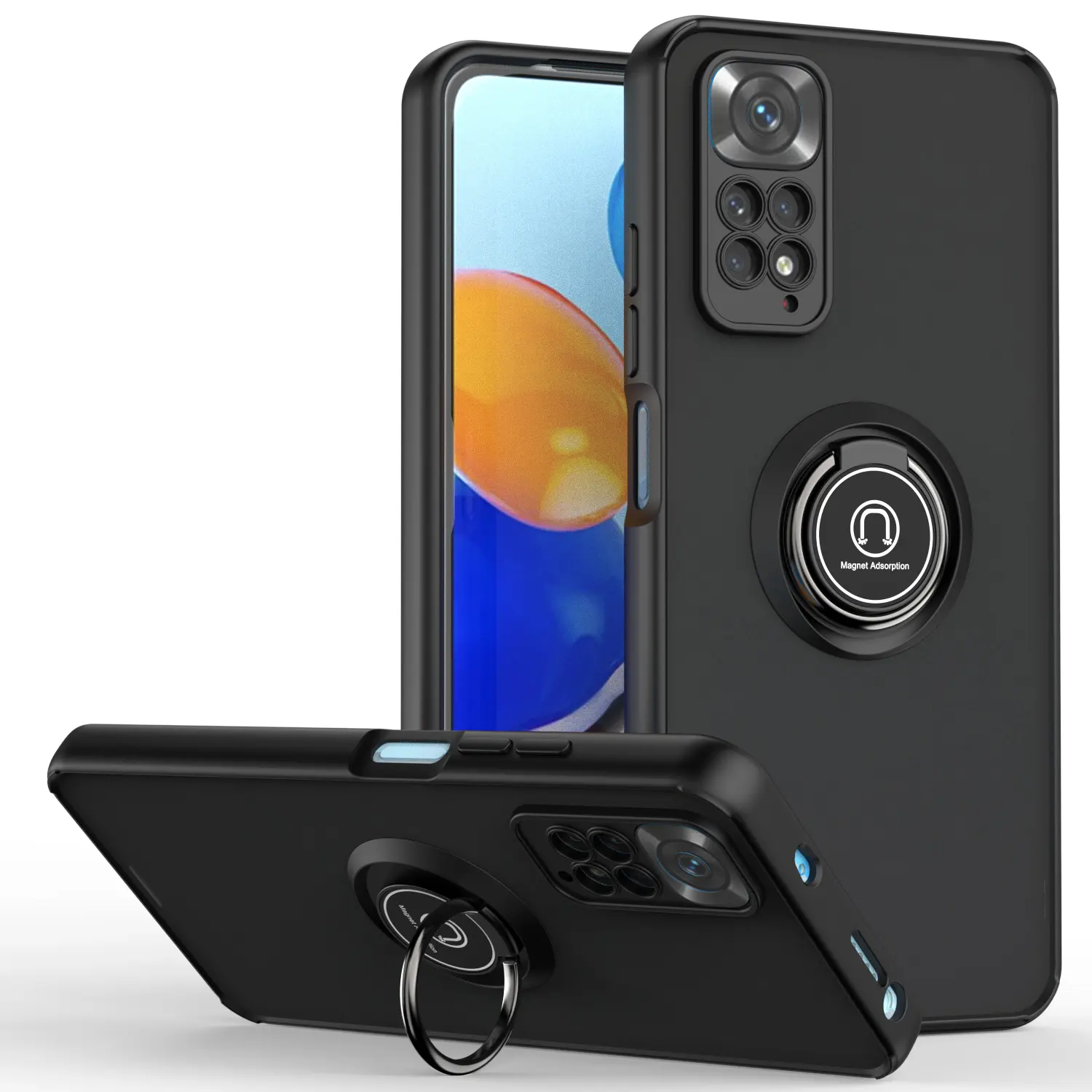 New Case ! With Ring Acrylic + TPU case for Redmi Note 11 4G Global Version, TPU Case for Redmi Note 11S with Camera Protection