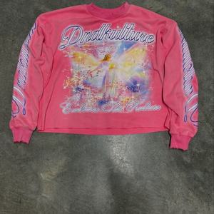 เสื้อยืดสตรีทแวร์ทรงครอปโอเวอร์ไซส์ ผ้าถักคุณภาพสูง ลุควินเทจ ดีไซน์เรียบง่าย ซิปถอดได้ ผ้าสองชั้น ยาว - Product Image 4