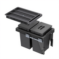 Poubelles de tri sélectif multifonctionnelles modernes en plastique intégrées pour cuisine, paniers organisateurs, armoires de tri sélectif, articles d'ameublement