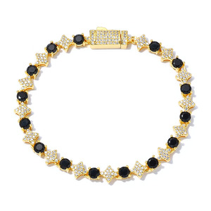 Bracelets Statement Urban Streetwear GRA Moissanite Celestial Star en Argent S925 Plaqué Or 18K, Maillons Étoilés Givrés Unisexe - Product Image 3