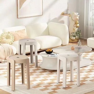 Sgabello rotondo in plastica semplice per uso domestico sgabello da salotto alla moda per adulti - Product Image 2