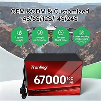 Batterie de vol pour drone avec BMS et équilibreur de batterie 67000 mAh 6S 24S, batterie à semi-conducteurs pour quadricoptère, hexacoptère, octocoptère, drone