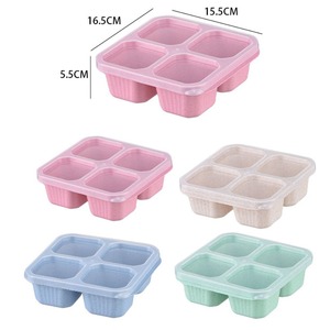 Wheat Straw Compartment Lunch Box Bento Food <b>Storage</b> <b>Container</b> for Student Office Snack Fruit - Product Image 5