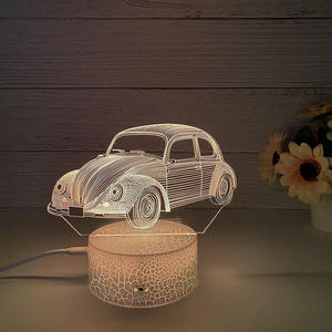 Lampe de nuit LED 3D personnalisée en acrylique, voiture de course, télécommande, changement de couleur, alimentation USB - Product Image 5