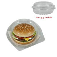 Boîte à gâteau en plastique PET avec logo personnalisé, emballage hermétique pour sucreries, boîte de 5,5 pouces avec couvercle à charnière transparent, boîte ronde pour flan et cheesecake