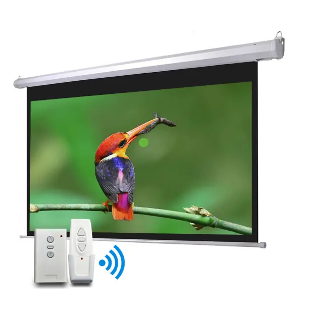 Factory Supply Support 3D 4K HD Black Diamond Daylight Motorize Screen Pull 72-150 Inch Retractable Projector Screen