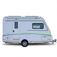 Caravane hybride moderne pour 4 personnes, construction légère en acier inoxydable, design anti-corrosion pour l'aventure tout-terrain en plein air