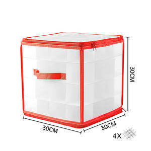 חם מכירה 64 קישוטי חג אחסון בד קריסמס שקוף אחסון רוכסן פלסטיק pc בית ארגון - Product Image 3