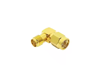 Fabricante suministro SMA macho enchufe ángulo recto 90 grados a RP polaridad inversa SMA hembra Jack conector RF coaxial adaptador coaxial