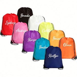 Custom <b>Drawstring</b> Cinch Sack <b>Backpack</b> Team Sports School Travel Party Favor Multi Color Options - Product Image 1
