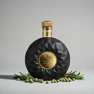 Bouteille décanteuse en verre super flint de 700 ml, transparente, plate et ronde, pour <span class=keywords><strong>Cognac</strong></span> XO, spiritueux et liqueurs de luxe, personnalisable, vente en gros - Product Image 2
