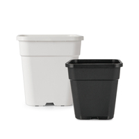 Pots de fleurs carrés de grande taille, légers et de haute qualité, style moderne, avec trou de drainage, en matériau PP durable, pour jardin suspendu ou pépinière.