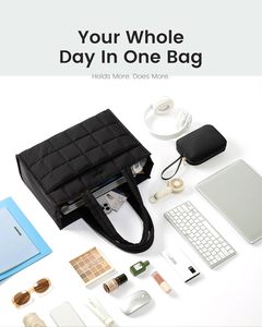 Borsa a Tracolla da Donna alla <span class=keywords><strong>Moda</strong></span> con Design a Scacchi, Grande Capacità, Chiusura a Cerniera, Due Manici Corti, Portatile - Product Image 2