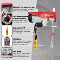 Mini palan électrique à câble métallique 220v 500kg, levage de 12 mètres, mini palan électrique à câble métallique, chariot de grue