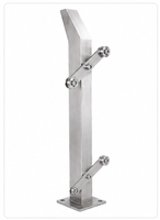 Colonne de rampe d'escalier en acier inoxydable brossé Zhuo Ye 304 avec main courante en verre pour la décoration des cours de villas