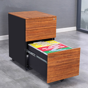 3 ngăn kéo đồ nội thất văn phòng di chuyển bệ di động kim loại thép tủ tập tin dưới tủ bàn với đường ray trượt im lặng - Product Image 3