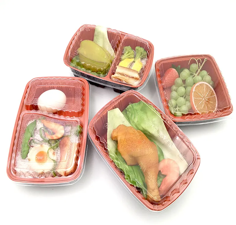 Armazenamento de plástico descartável microondas aquecida recipiente de alimento bento almoço tirar caixas