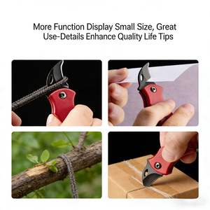 Ensemble de couteaux portables miniatures multicolores en acier inoxydable et aluminium, outil <span class=keywords><strong>EDC</strong></span> multifonctionnel de type collier pour couper les cordes et ouvrir les emballages - Product Image 2