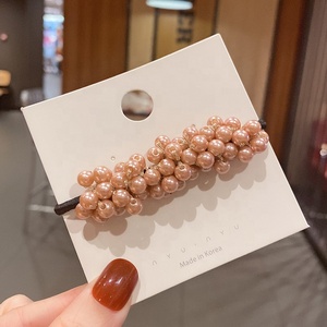 2024 Cao Cấp Màu Trắng Tinh Thể Ngọc Trai Đính Cườm Scrunchies Vòng Đeo Tay Tóc Quan Hệ Đồ Trang Sức Dày Cao Su Đàn Hồi Kéo Dài Ban Nhạc Cho Tóc - Product Image 4