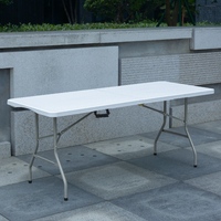 Table pliante d'extérieur moderne en plastique robuste de qualité commerciale, 6 pieds, 8 pieds, 72 pouces, 96 pouces, pour la location en gros