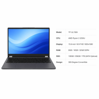 Ordinateur portable de 15,6 pouces, modèle d'usine, équipé d'un processeur AMD Ryzen 3 3250U, 16:09 1920*1080, adapté à un usage personnel et domestique