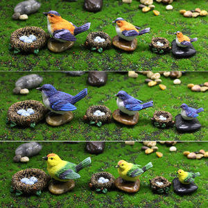 DD4063 Artisanat Petits Animaux En Plastique Artificiels Fée <span class=keywords><strong>Jardin</strong></span> Accessoires Miniature Résine Statues Mini Oiseaux Figurines - Product Image 2