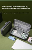 Étui de rangement rigide en EVA pour clavier et souris, personnalisable, avec fermeture éclair, pour configurations 68/87 touches, couleur verte, étanche et anti-pression