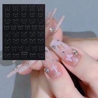 Pochoir aérographe pour ongles Coeur Papillon Étoile Autocollants pour ongles Y2K Charms Flowers Leaf Stamping Plates Airbrush Templates