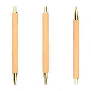 Stylos à bille rétractables personnalisés, impression couleur, hexagonaux - Pointe moyenne 1 mm, encre noire pour usage de bureau - Idéal pour les hommes et les femmes - Product Image 5