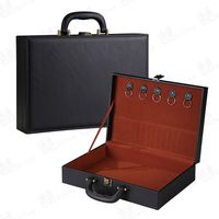 Boîte à montre en cuir PU avec logo personnalisé, mallette portable pour la remise de clés immobilières, étui multifonctionnel pour clés et documents, emballage cadeau