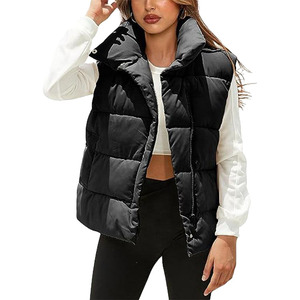 Wholesale Custom Women's Vests & Waistcoats Fashion Button Down Sleeveless Jackets Women Vest Top Padded Puffer Vest for Women