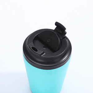 Taza de café reutilizable de acero inoxidable de 350 ml (12 oz) con tapa de cuero, vaso térmico de viaje de 8 oz, color rosa, Half a Million Cup Mug - Product Image 5