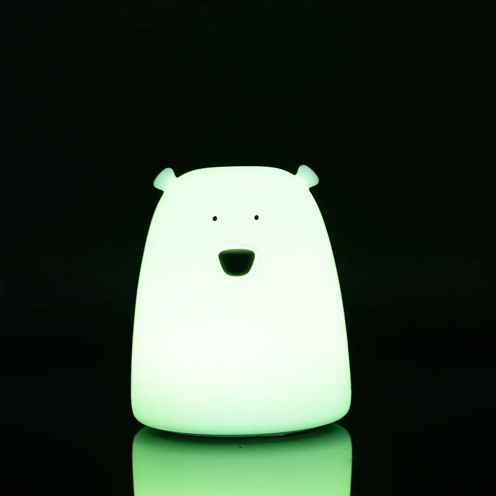 Battery Bear Silicone Led Night Light For Kids Baby Children Toddler Tap Control Multicolor Nursery Cute Infant Lamp