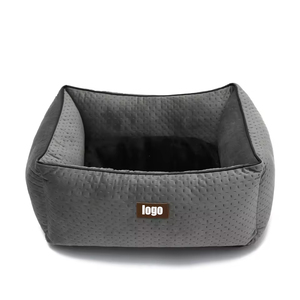 Coussin pour animaux de compagnie rectangulaire de luxe personnalisé, fait main, en peluche, pour chiens de petite à grande taille, chaud, confortable, motif uni, en polaire. - Product Image 1