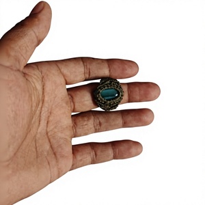 Handmade Dark Green Macrame Rose Gold Plated IGI Certified Boho Knotted <b>Adjustable</b> <b>Ring</b> with Crystal for Women - Product Image 1