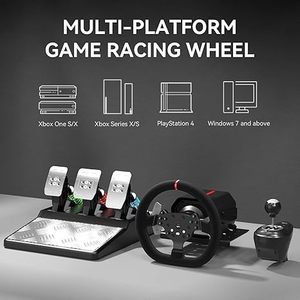 Volant de course gaming <span class=keywords><strong>PXN</strong></span> <span class=keywords><strong>V10</strong></span> avec pédales magnétiques et levier de vitesses, 270/900 degrés, double palettes et conception détachable - Product Image 2
