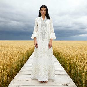 Vente en gros de robes Abaya en polyester brodées sur mesure, élégantes et de haute qualité, pour les femmes musulmanes, pour les soirées - Product Image 2