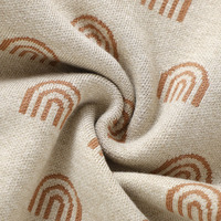 Gebreide romper voor pasgeborenen, regenboogkleurig, zacht katoen, jacquard gebreid, houten knopen aan de voorkant voor snelle luiertjeswissels, gebreide babykleding, babyjumpsuit