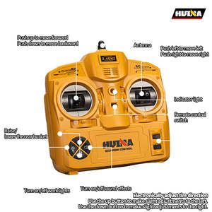 Venta caliente Huina 1573 1/14 <span class=keywords><strong>2</strong></span>,4 GHz 10 canales LED luz Auto demostración camión plástico 10 canales RC baterías de descarga - Product Image 3