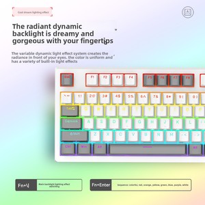 Bàn phím cơ có dây lvkidron 98 phím RGB hiệu ứng ánh sáng hỗn hợp phím giao diện Loại-C trao đổi nóng và thiết kế tách cáp - Product Image 2