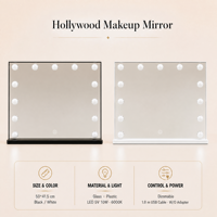 Miroir de maquillage Hollywood OEM à LED, miroir de coiffeuse éclairé pour la maison